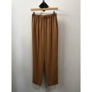 NEW FORTE FORTE wome's essential stretch cady crepe pants in brown